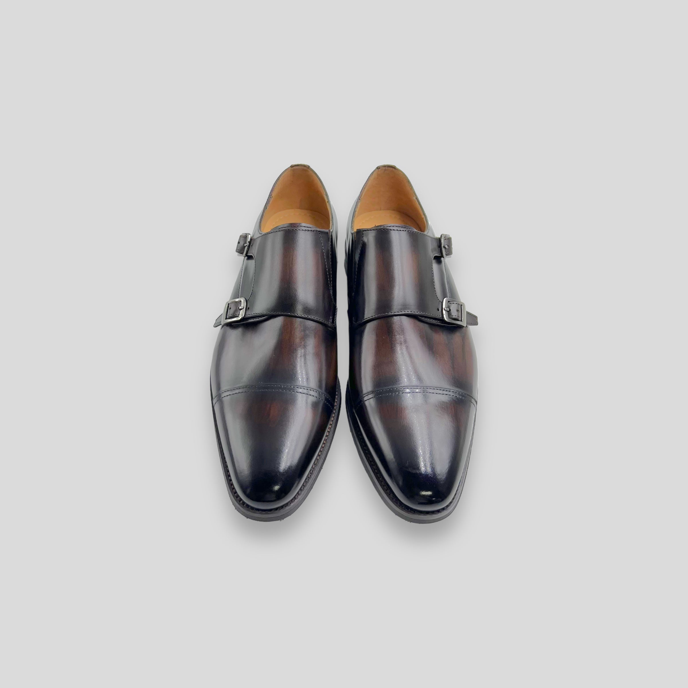 Captoe Double Monk Strap (Dark Oak Patina)