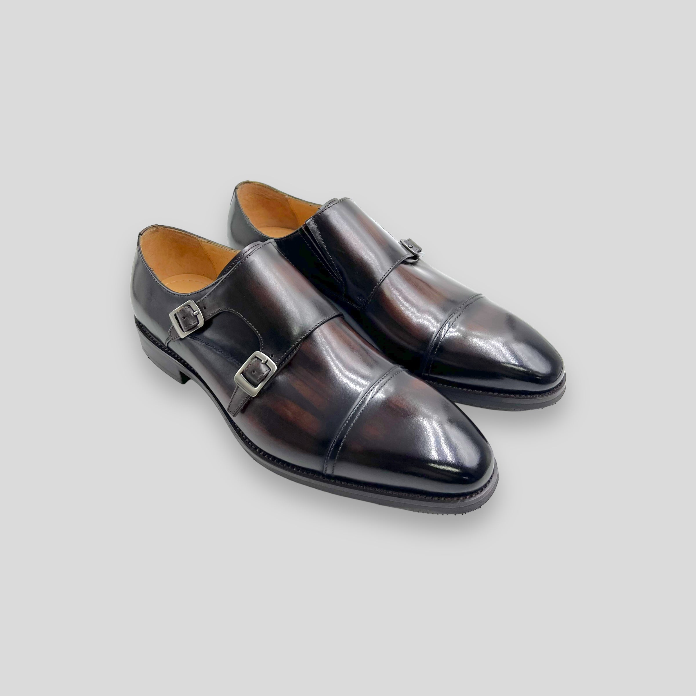 Captoe Double Monk Strap (Dark Oak Patina)