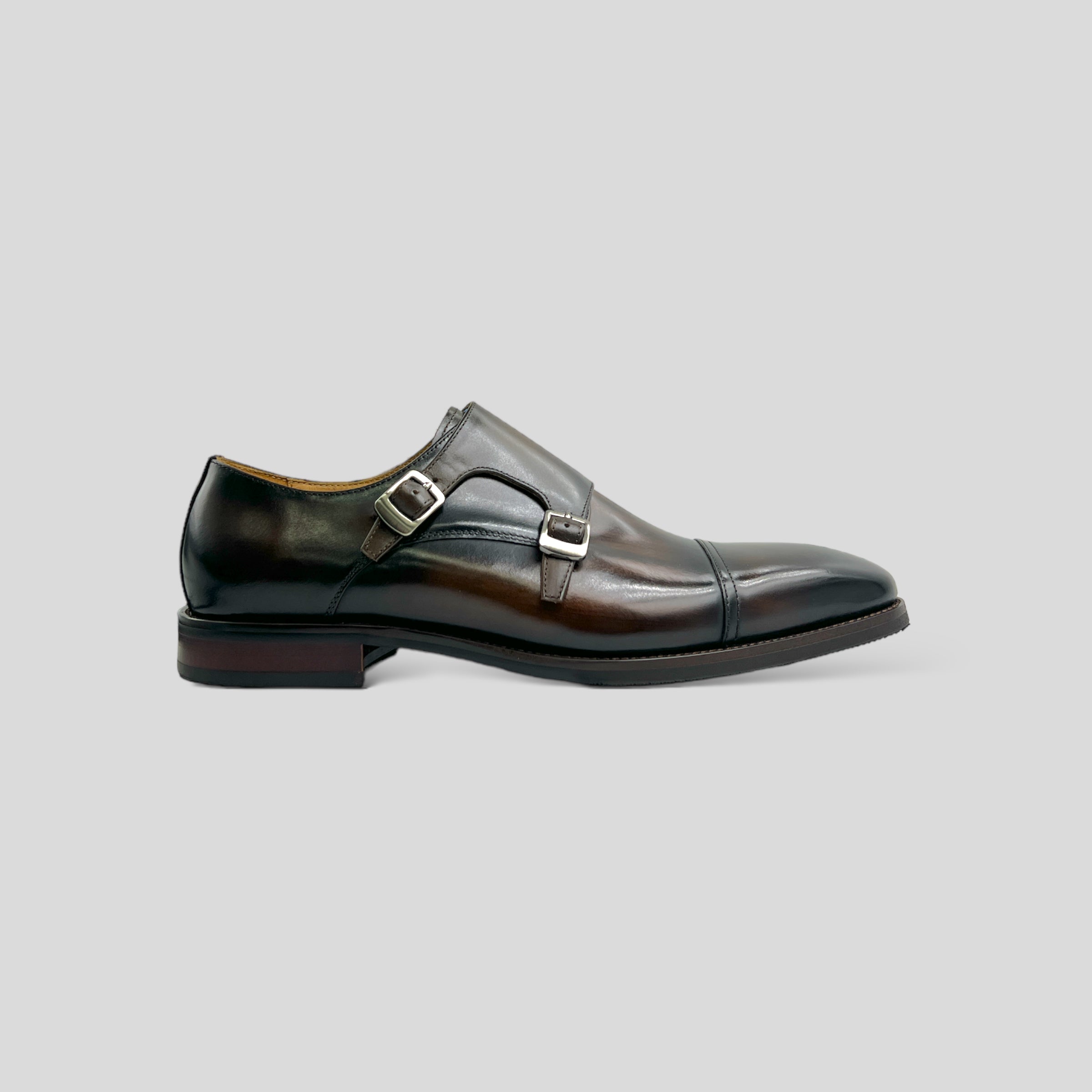 Captoe Double Monk Strap (Dark Oak Patina)